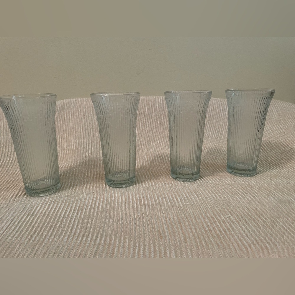 Set of 4 Jeannette Finlandia icicle tree bark tumblers
